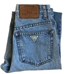 Vintage 90s Guess Jeans High Rise Faded Distressed Straight Leg Jeans